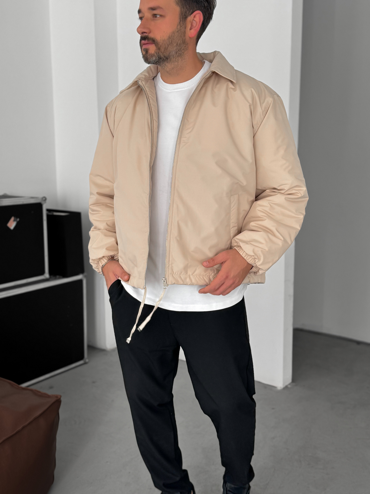 Bej Oversize Mevsimlik Mont LNS-50684