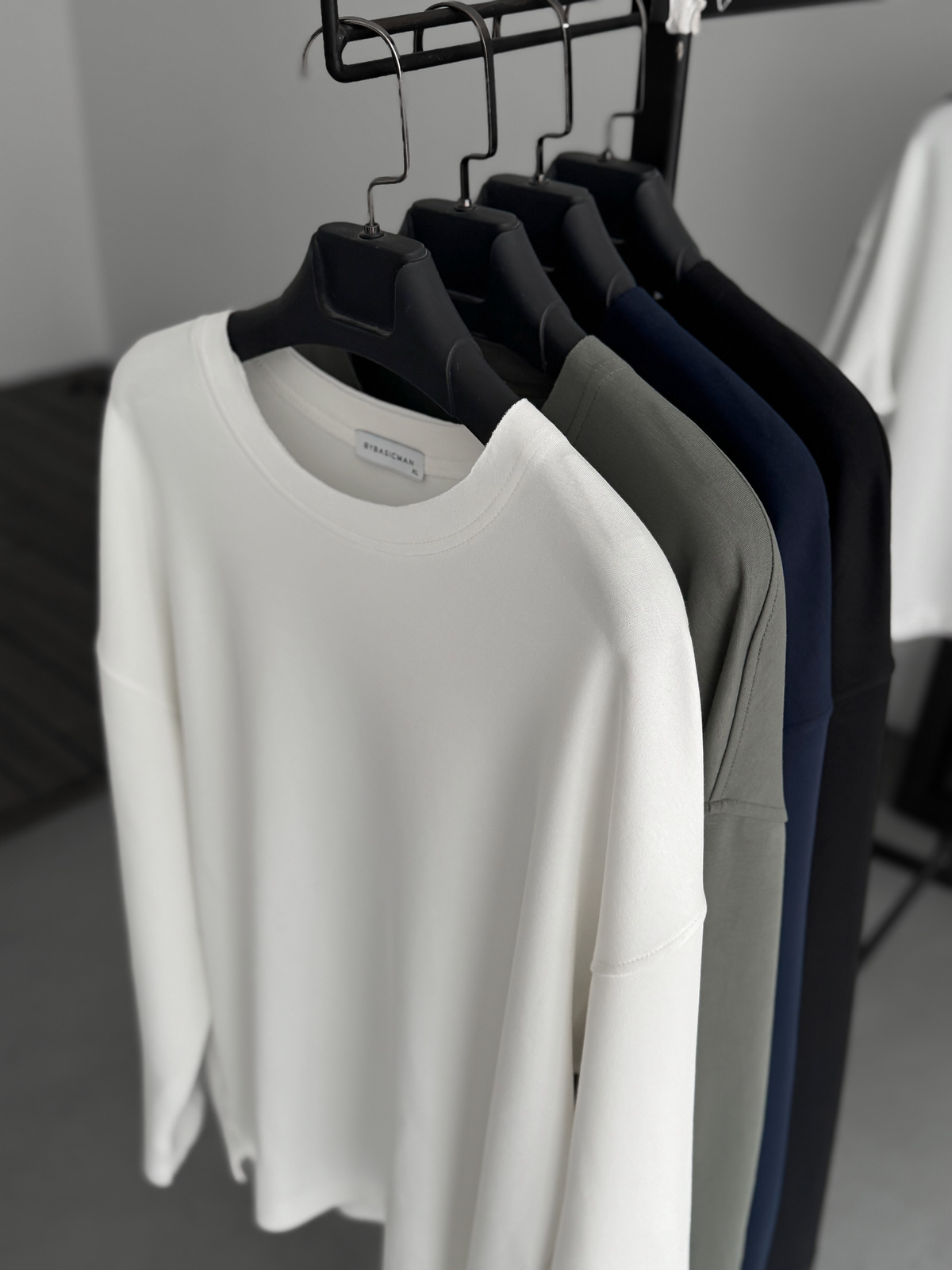 Siyah Modal Kumaş Likralı Oversize Sweatshirt By