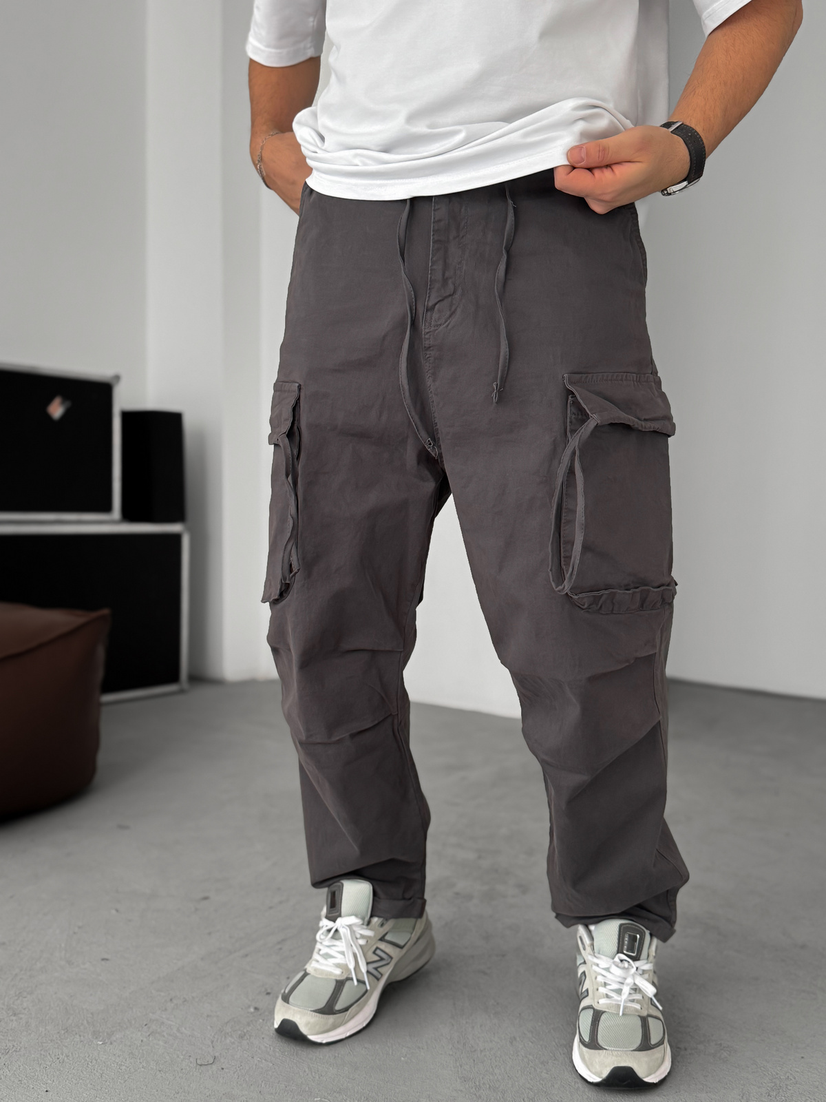 Füme Gabardin Kargo Pantolon C-6239
