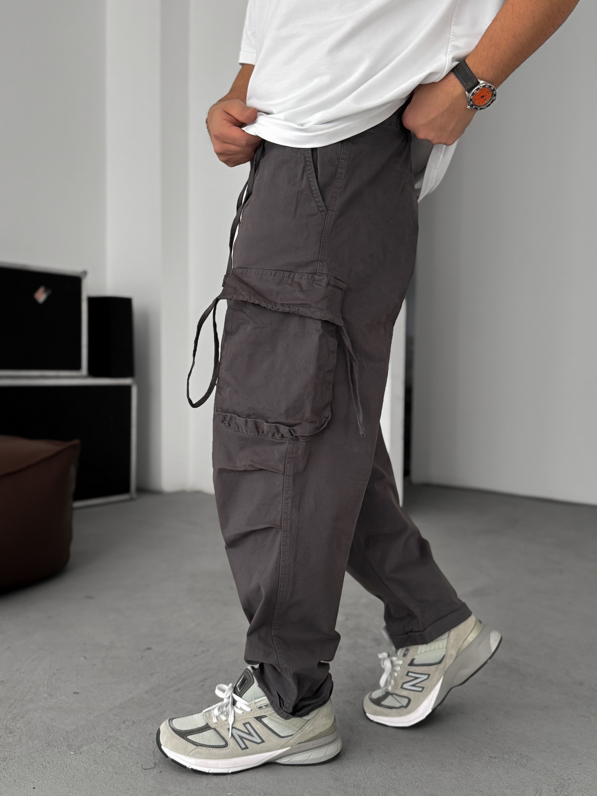 Füme Gabardin Kargo Pantolon C-6239
