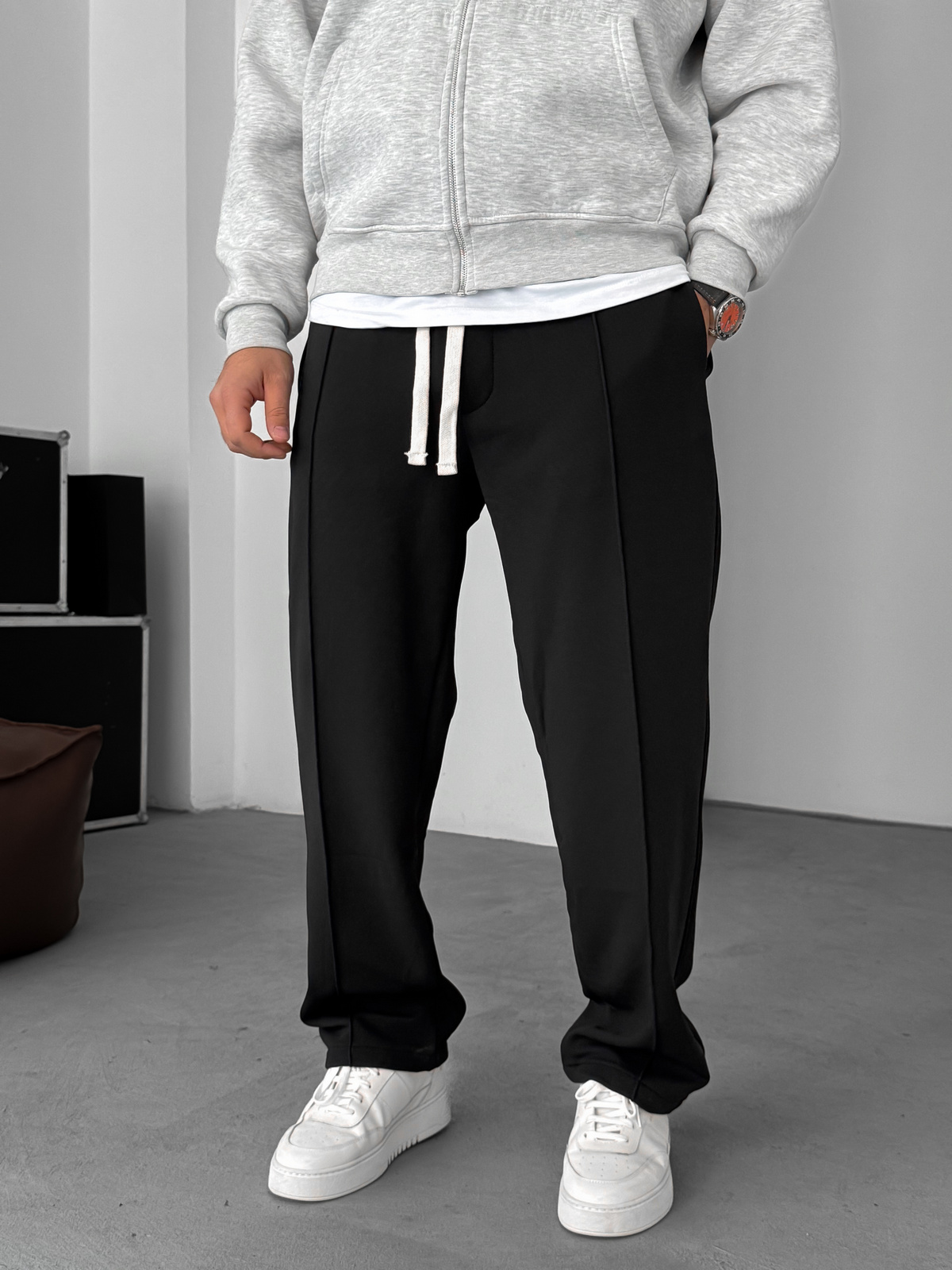 Siyah Dikişli Baggy Eşofman C-6261