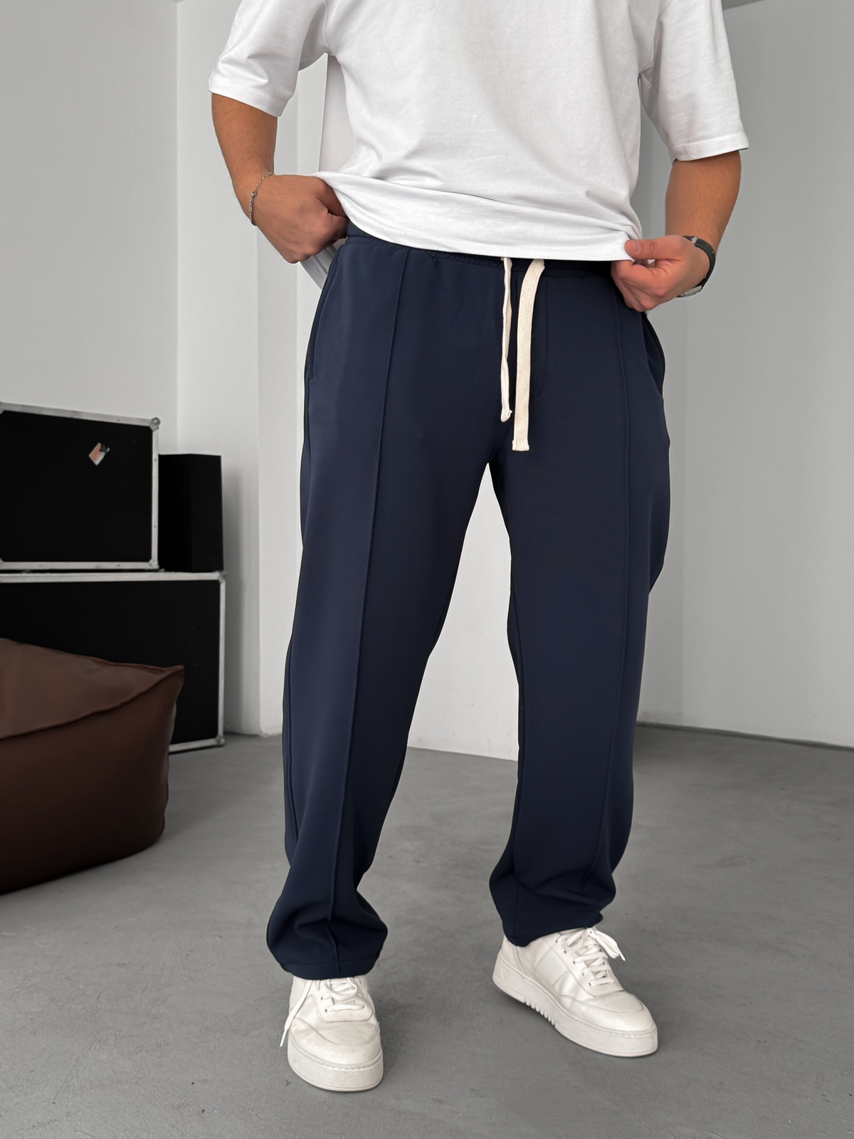 Lacivert Dikişli Baggy Eşofman C-6261