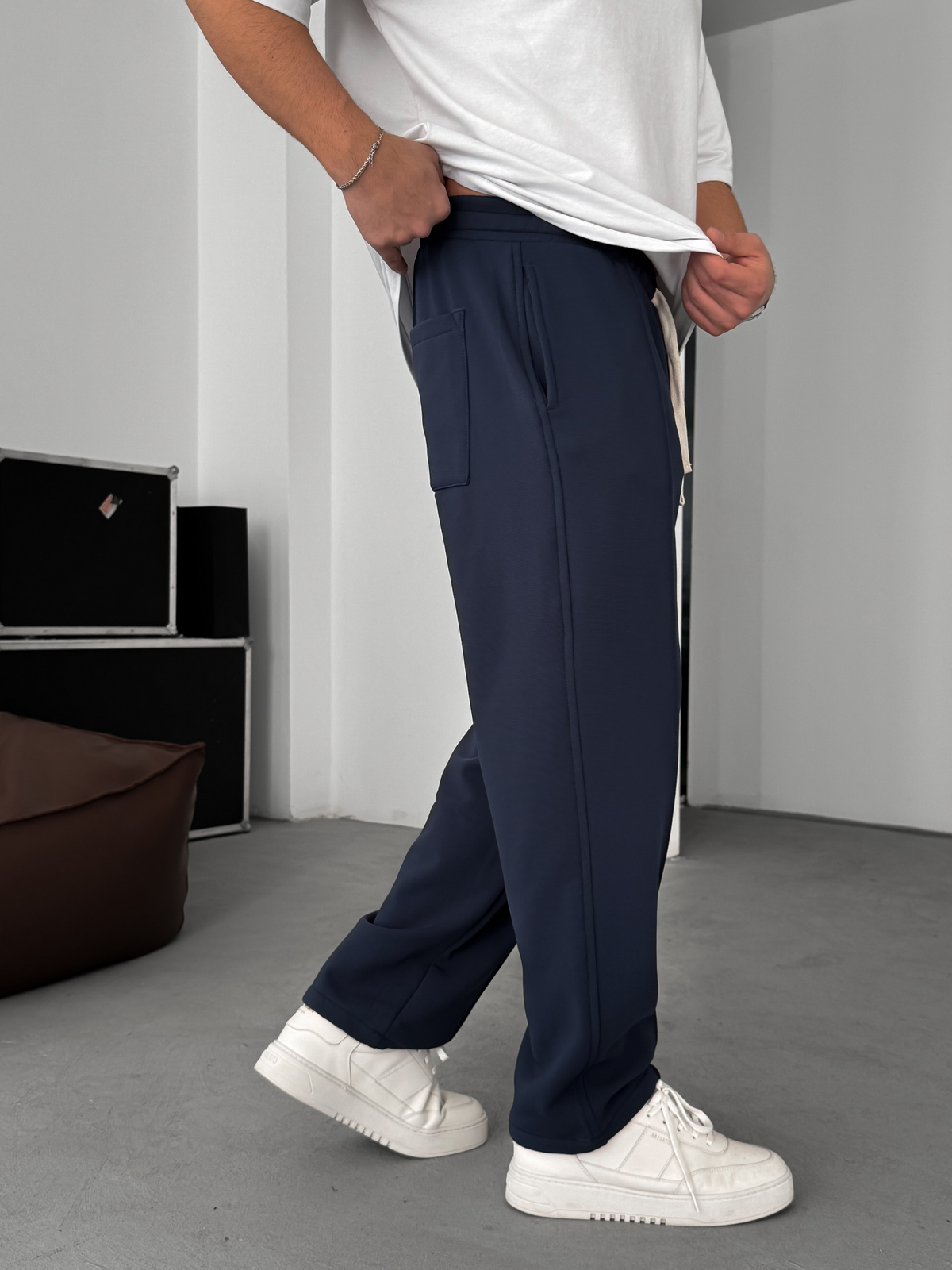 Lacivert Dikişli Baggy Eşofman C-6261