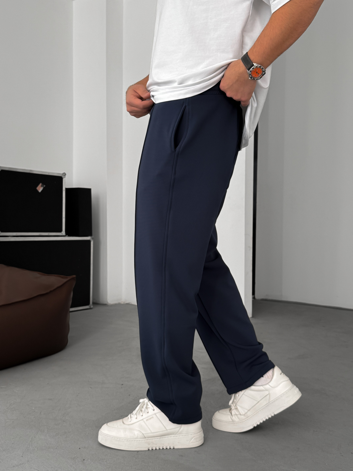 Lacivert Dikişli Baggy Eşofman C-6261