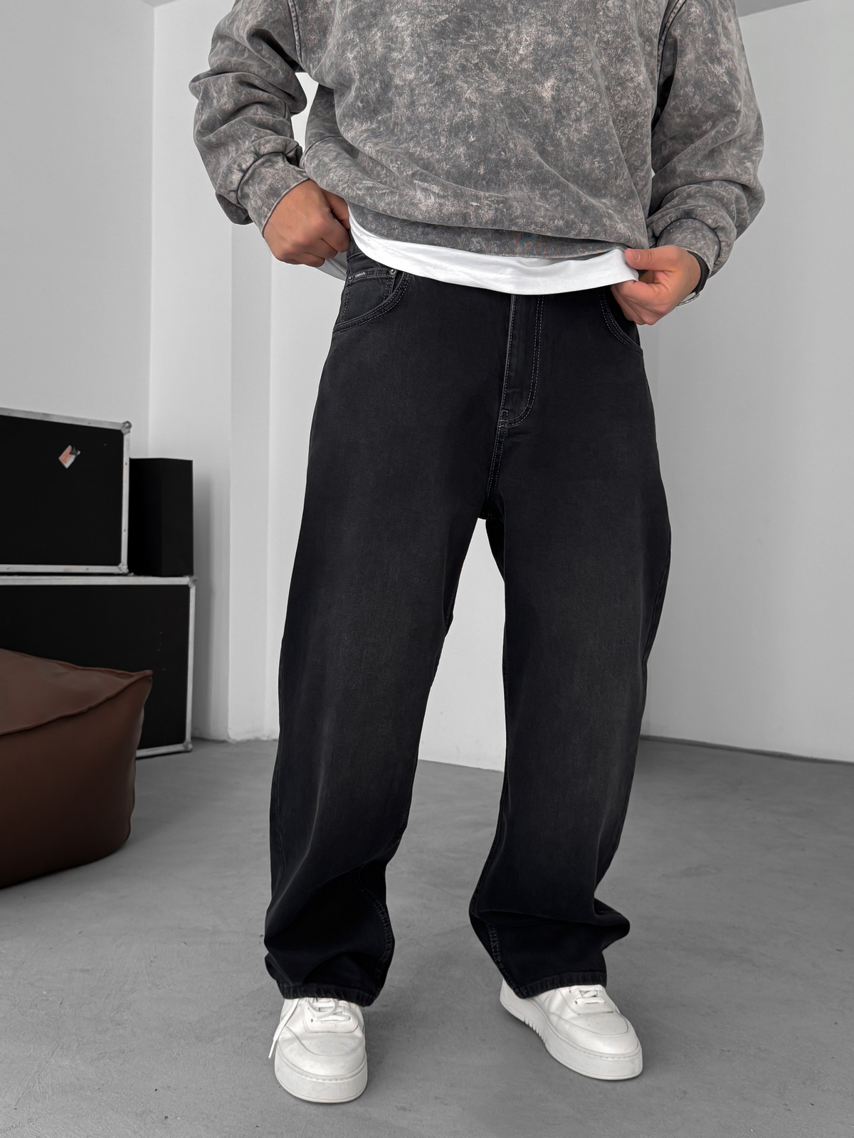 Siyah Baggy Jean C-6573