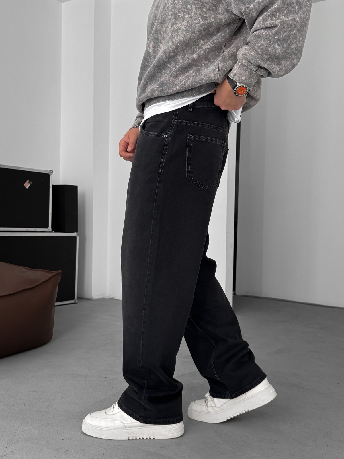 Siyah Baggy Jean C-6573