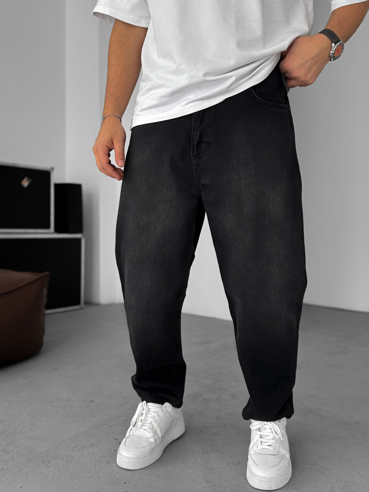 Siyah Bol Kalıp Jean C-6585