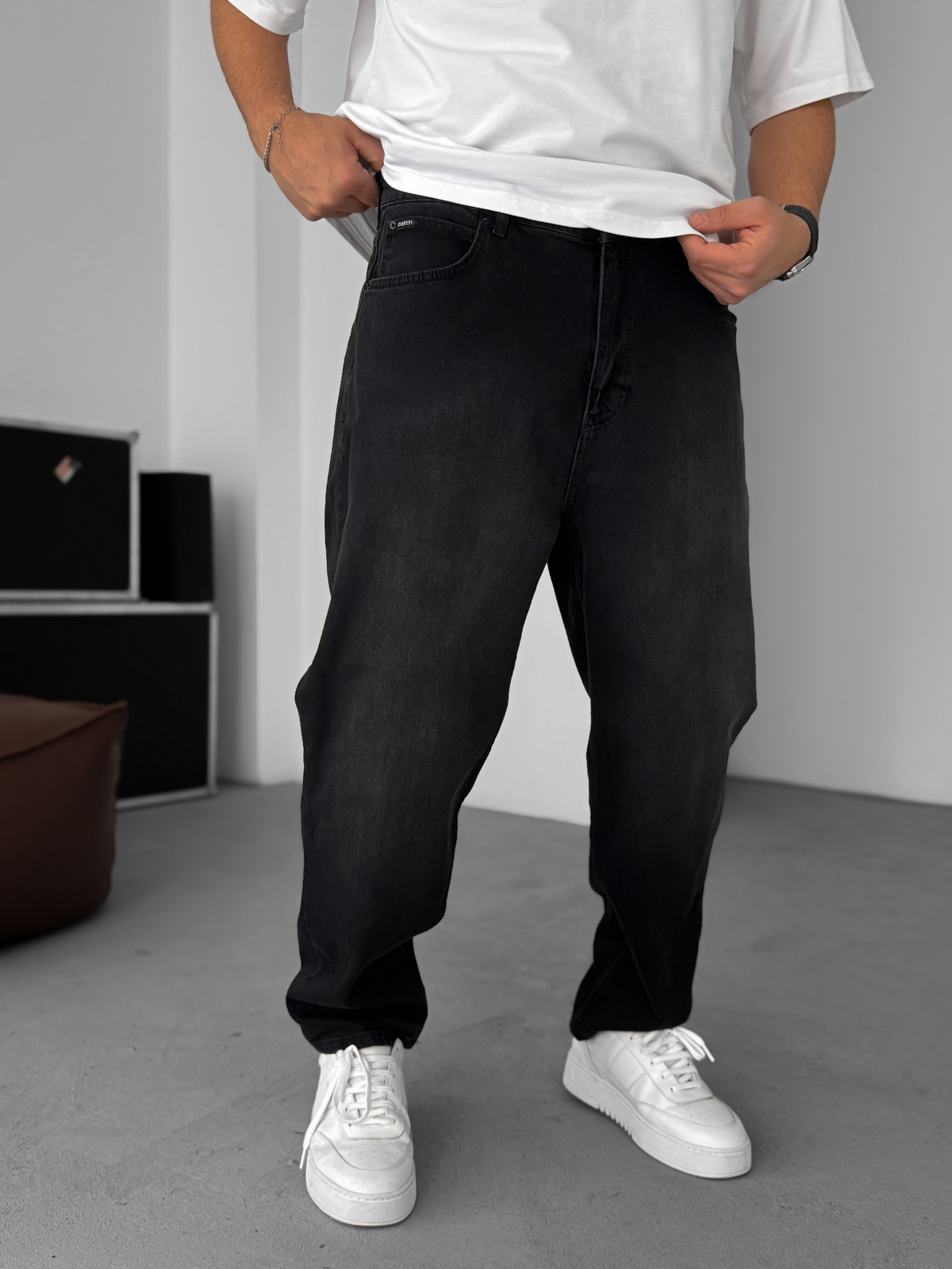 Siyah Bol Kalıp Jean C-6585