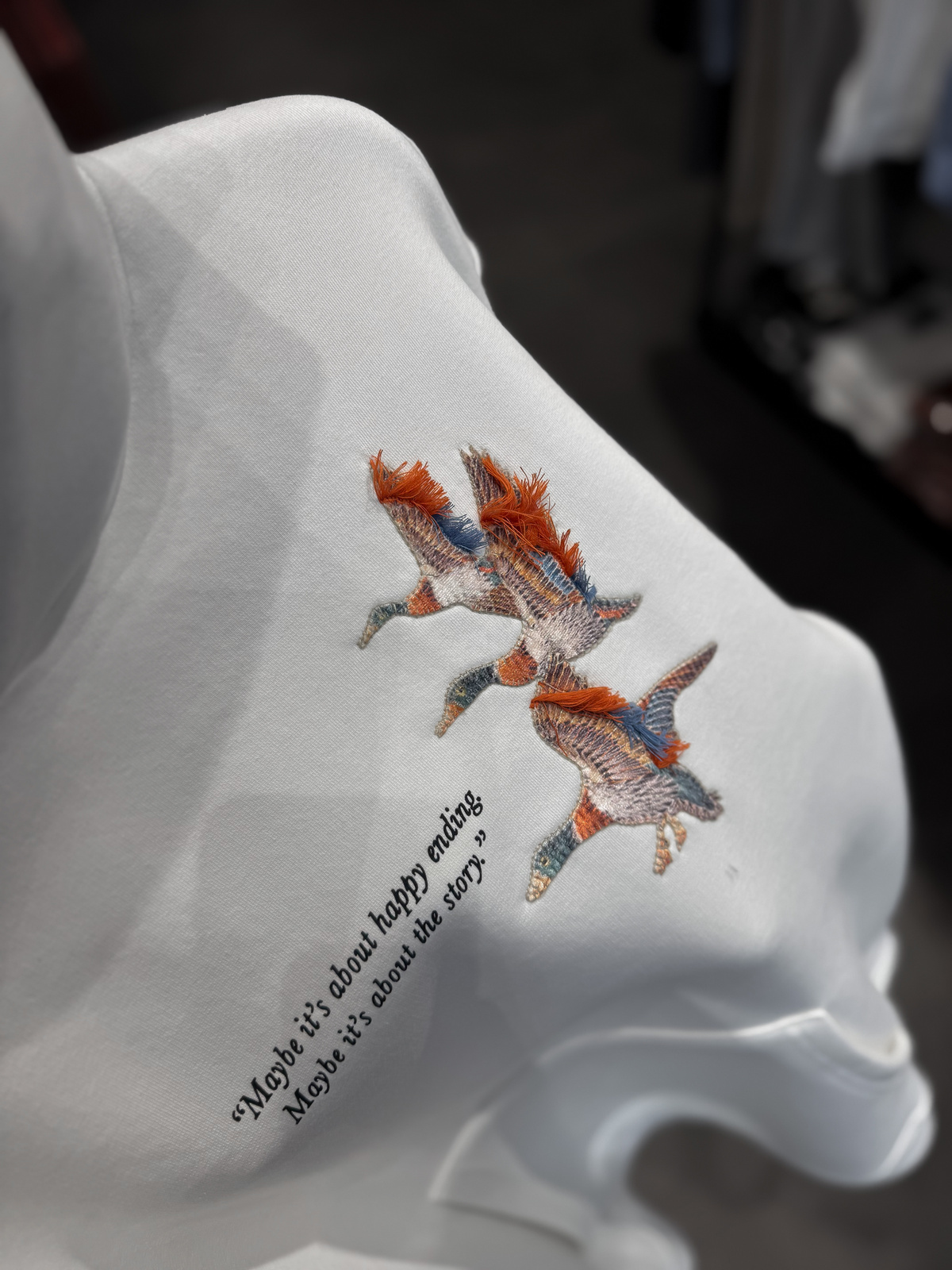 Beyaz Goose Kapüşonlu Sweatshirt SW-4996