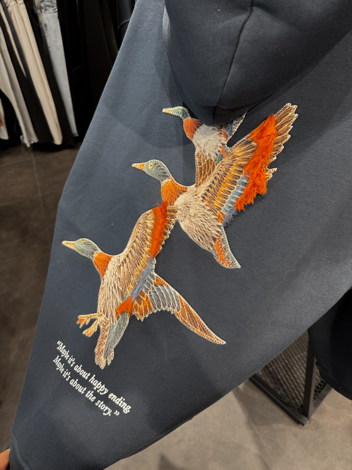 Lacivert Goose Kapüşonlu Sweatshirt SW-4996