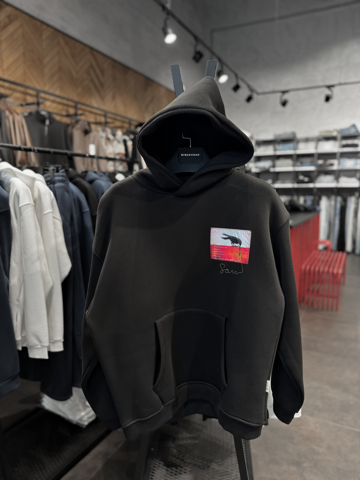 Siyah Karga Patcli Sweatshirt SW-4976