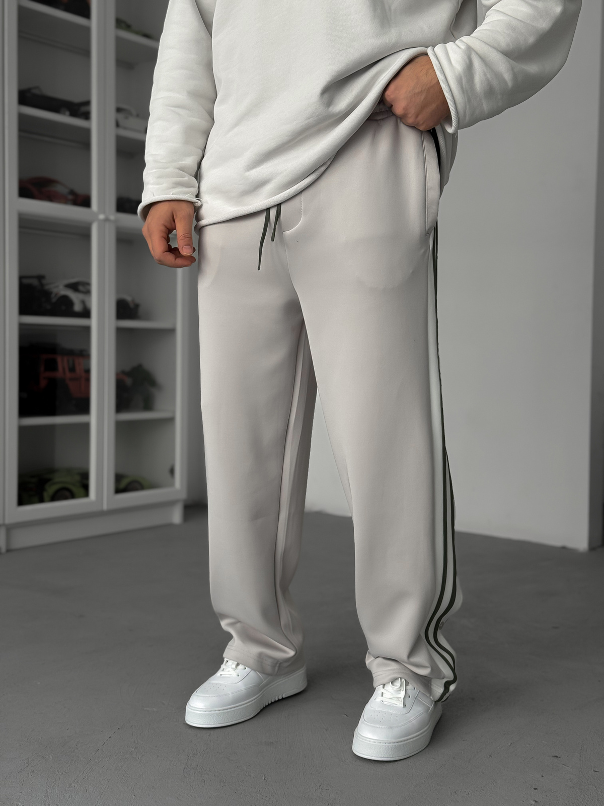 Gri Düğmeli Scuba Baggy Eşofman JJ-144