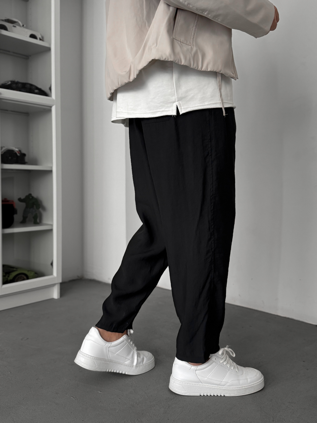 Siyah Tensel Kumaş İnce Pantolon KE-1100