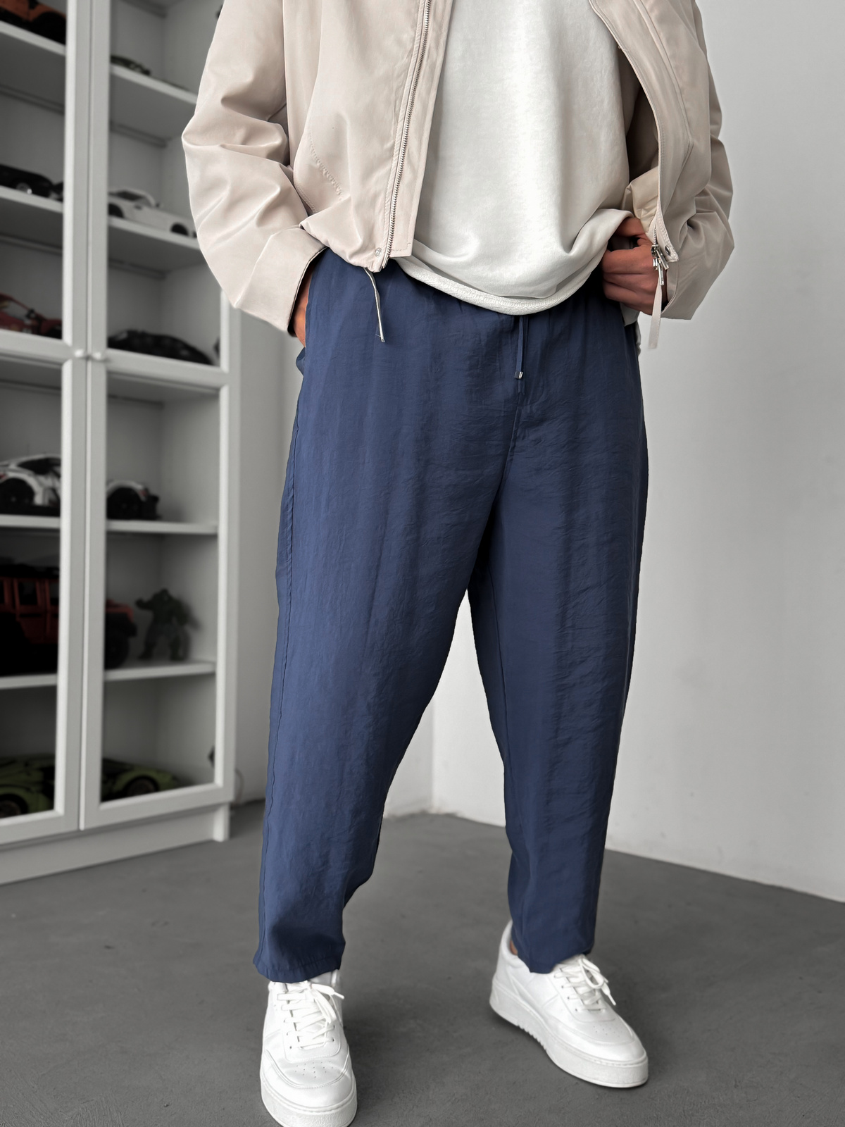 Lacivert Tensel Kumaş İnce Pantolon KE-1100