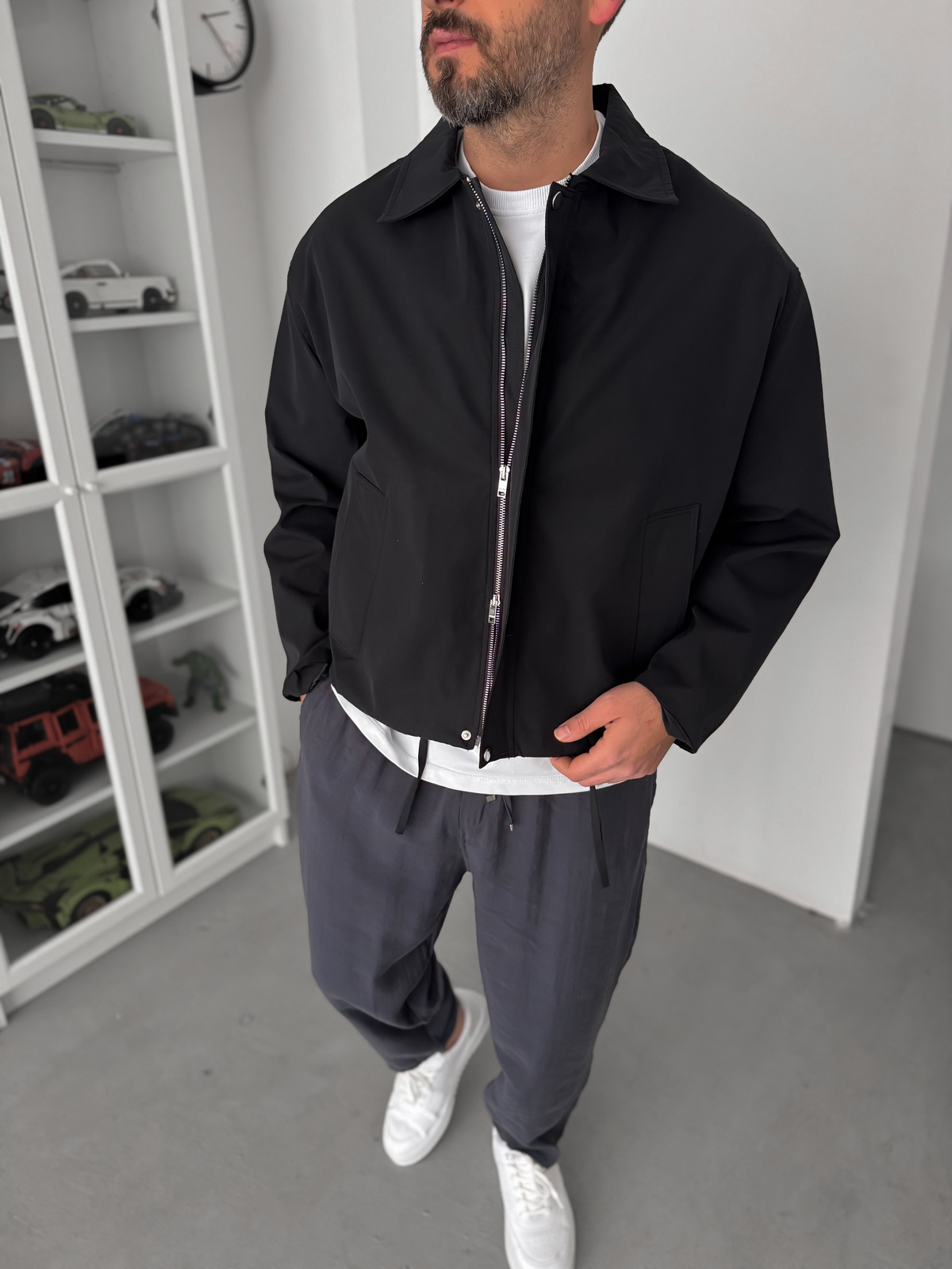 Siyah Boxy Fit Oversize Ceket TW-7001