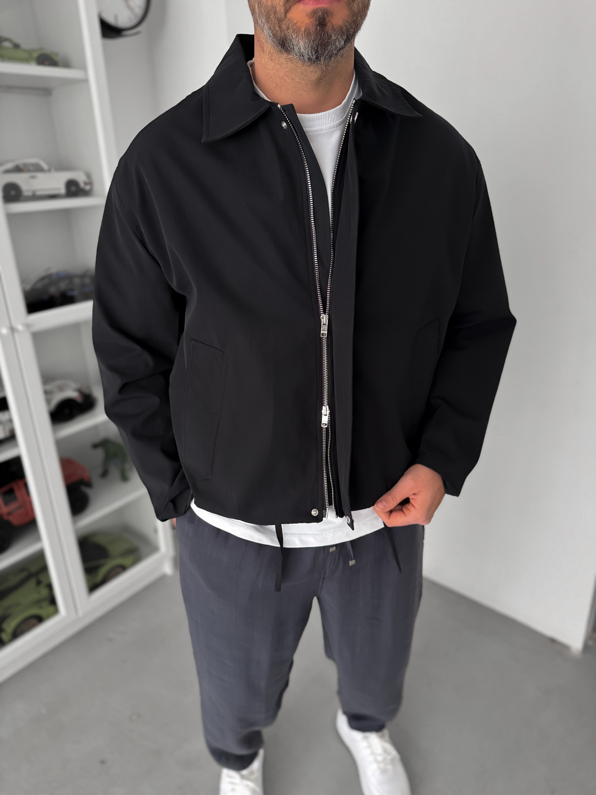 Siyah Boxy Fit Oversize Ceket TW-7001