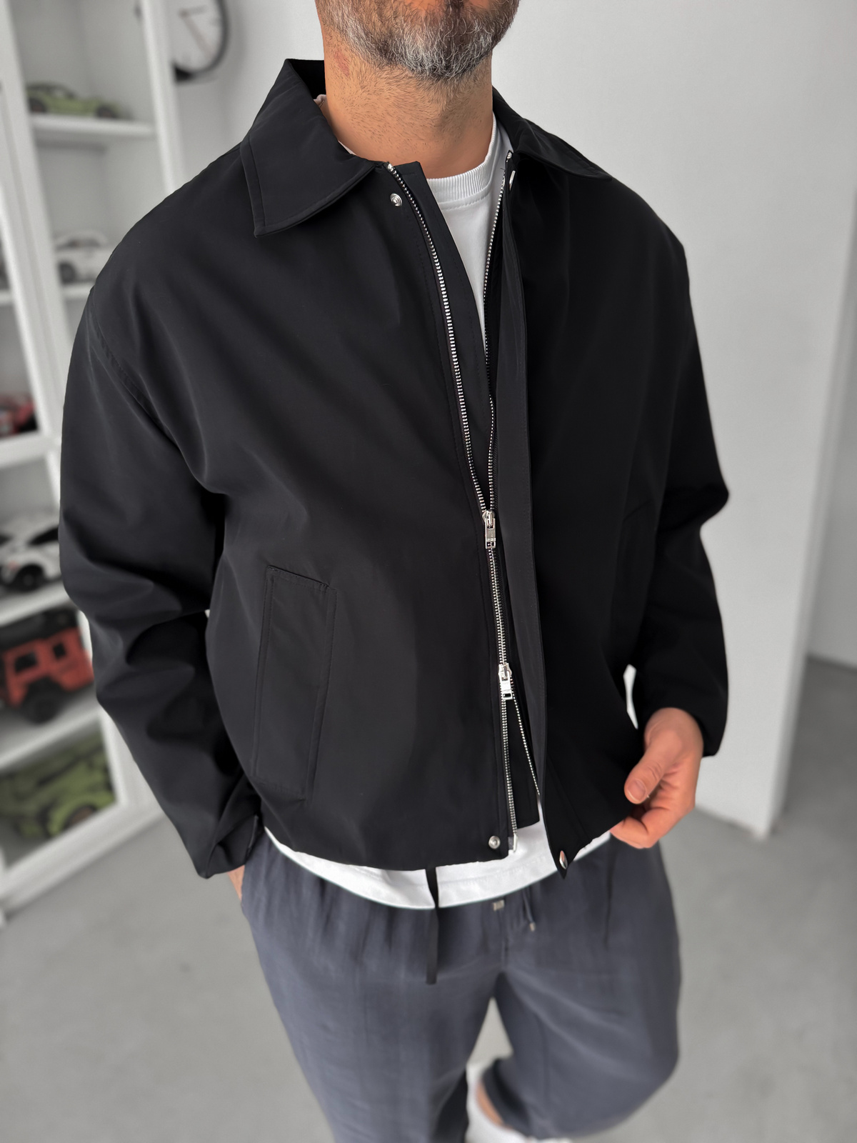 Siyah Boxy Fit Oversize Ceket TW-7001