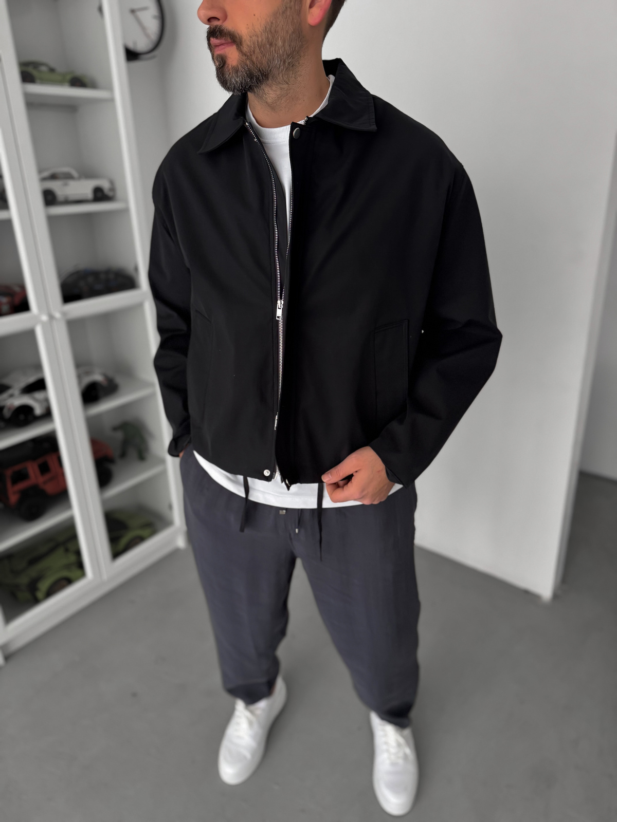 Siyah Boxy Fit Oversize Ceket TW-7001
