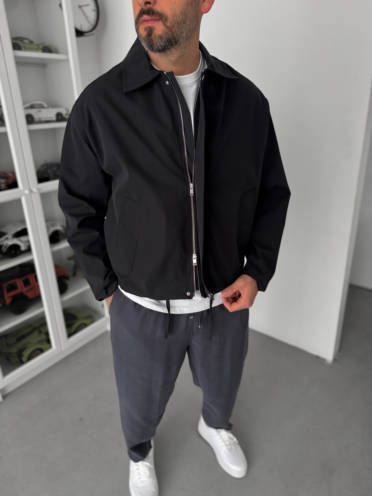 Siyah Boxy Fit Oversize Ceket TW-7001