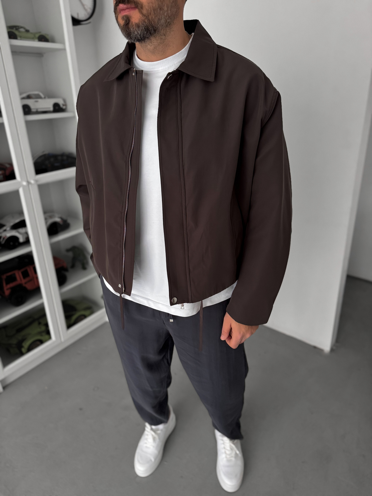 Kahve Boxy Fit Oversize Ceket TW-7001