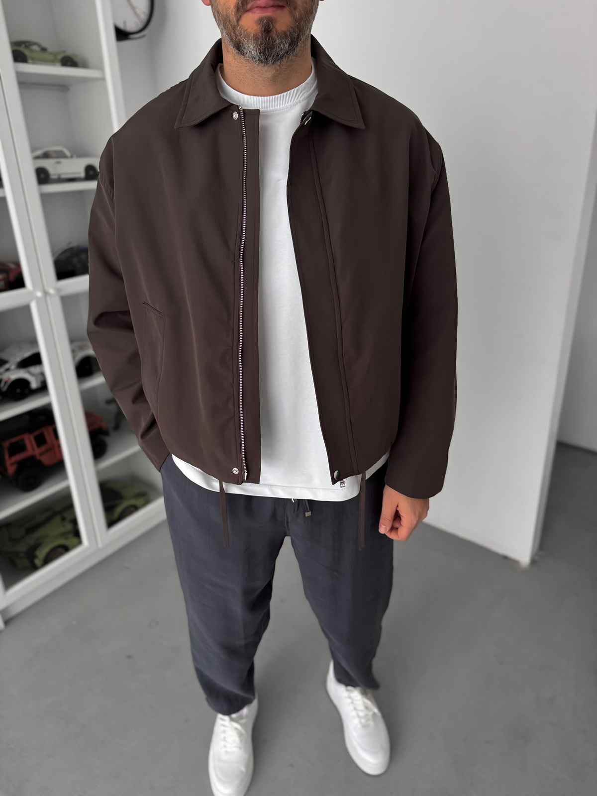 Kahve Boxy Fit Oversize Ceket TW-7001