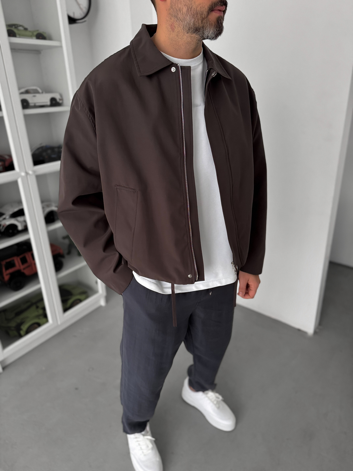 Kahve Boxy Fit Oversize Ceket TW-7001