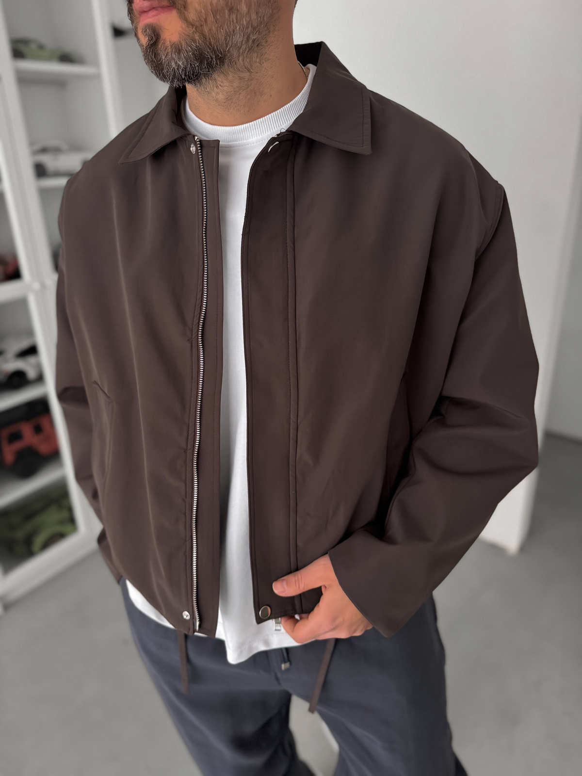 Kahve Boxy Fit Oversize Ceket TW-7001