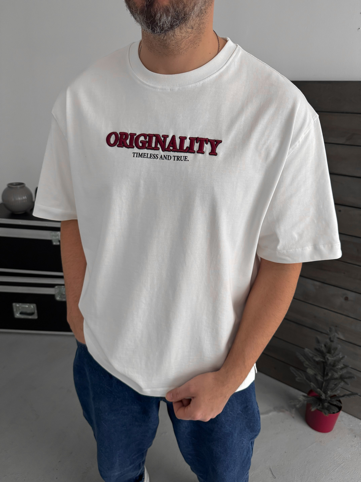 Beyaz Statue Of Liberty Baskılı T-Shirt TW-1033