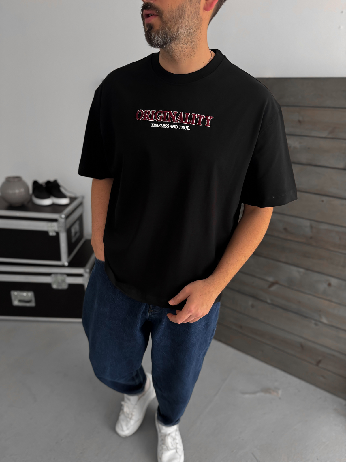 Siyah Statue Of Liberty Baskılı T-Shirt TW-1033