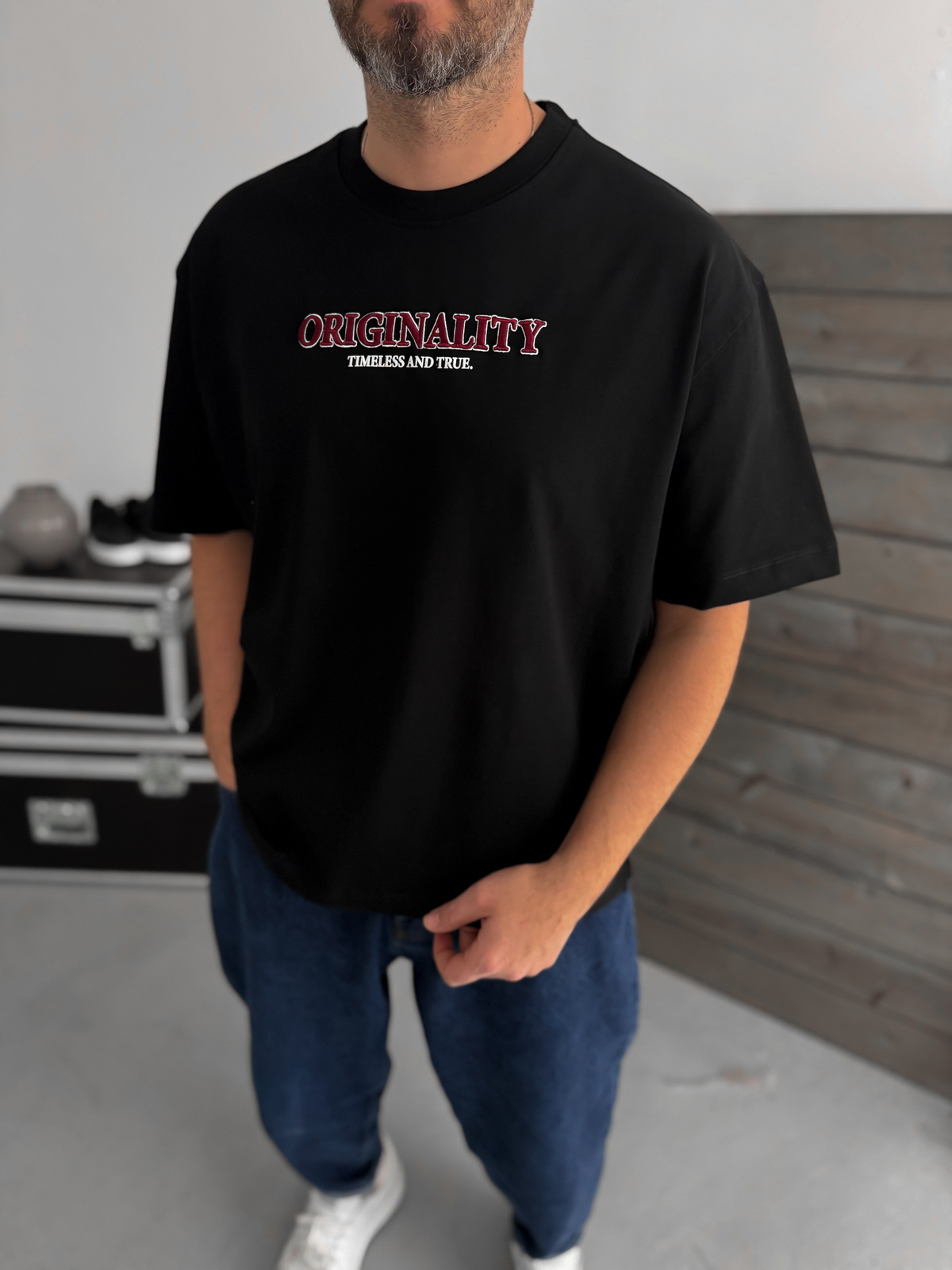 Siyah Statue Of Liberty Baskılı T-Shirt TW-1033