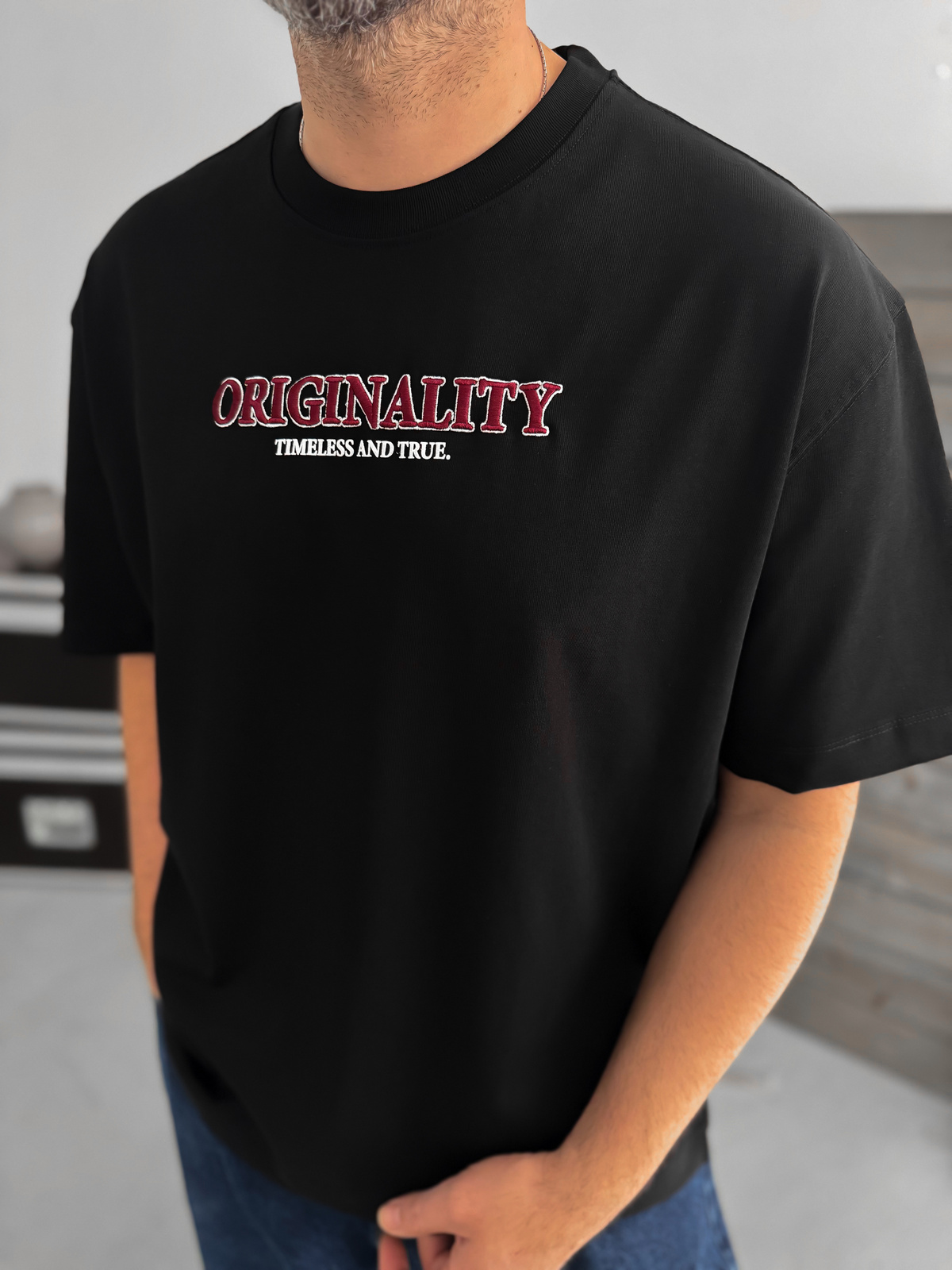 Siyah Statue Of Liberty Baskılı T-Shirt TW-1033