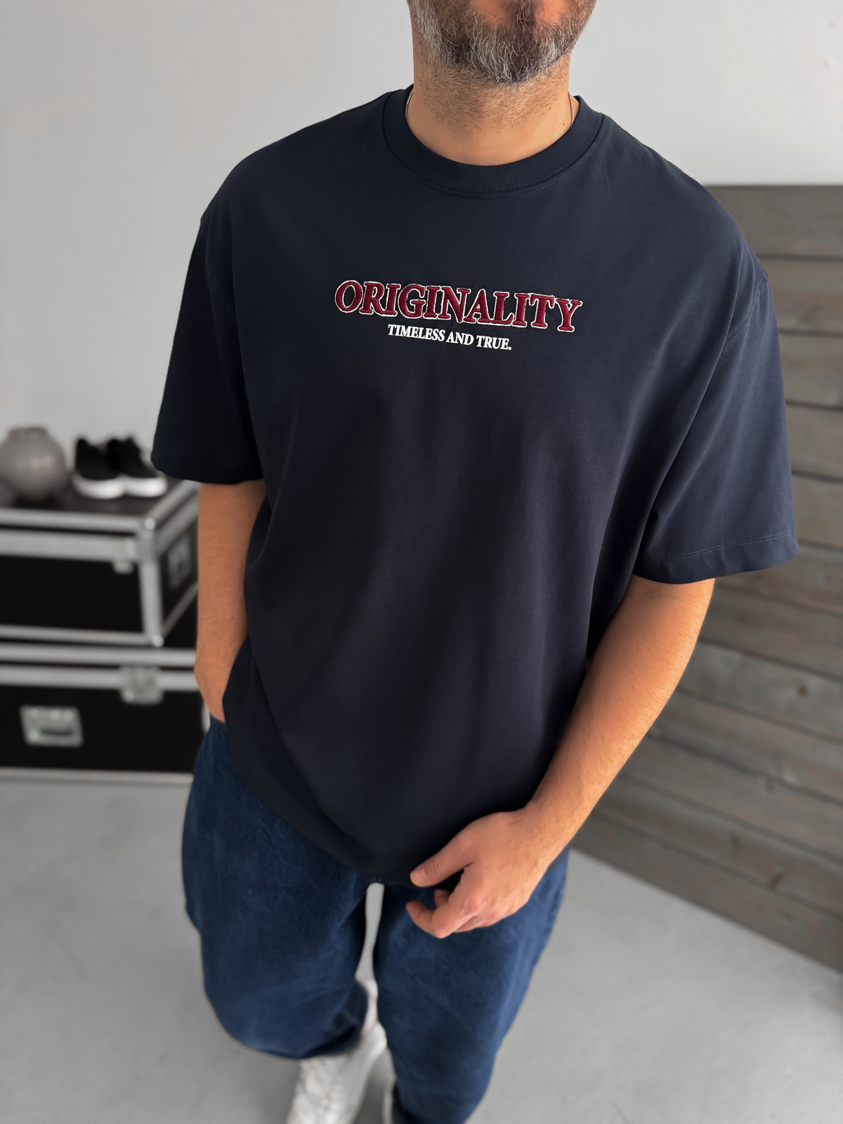 Lacivert Statue Of Liberty Baskılı T-Shirt TW-1033