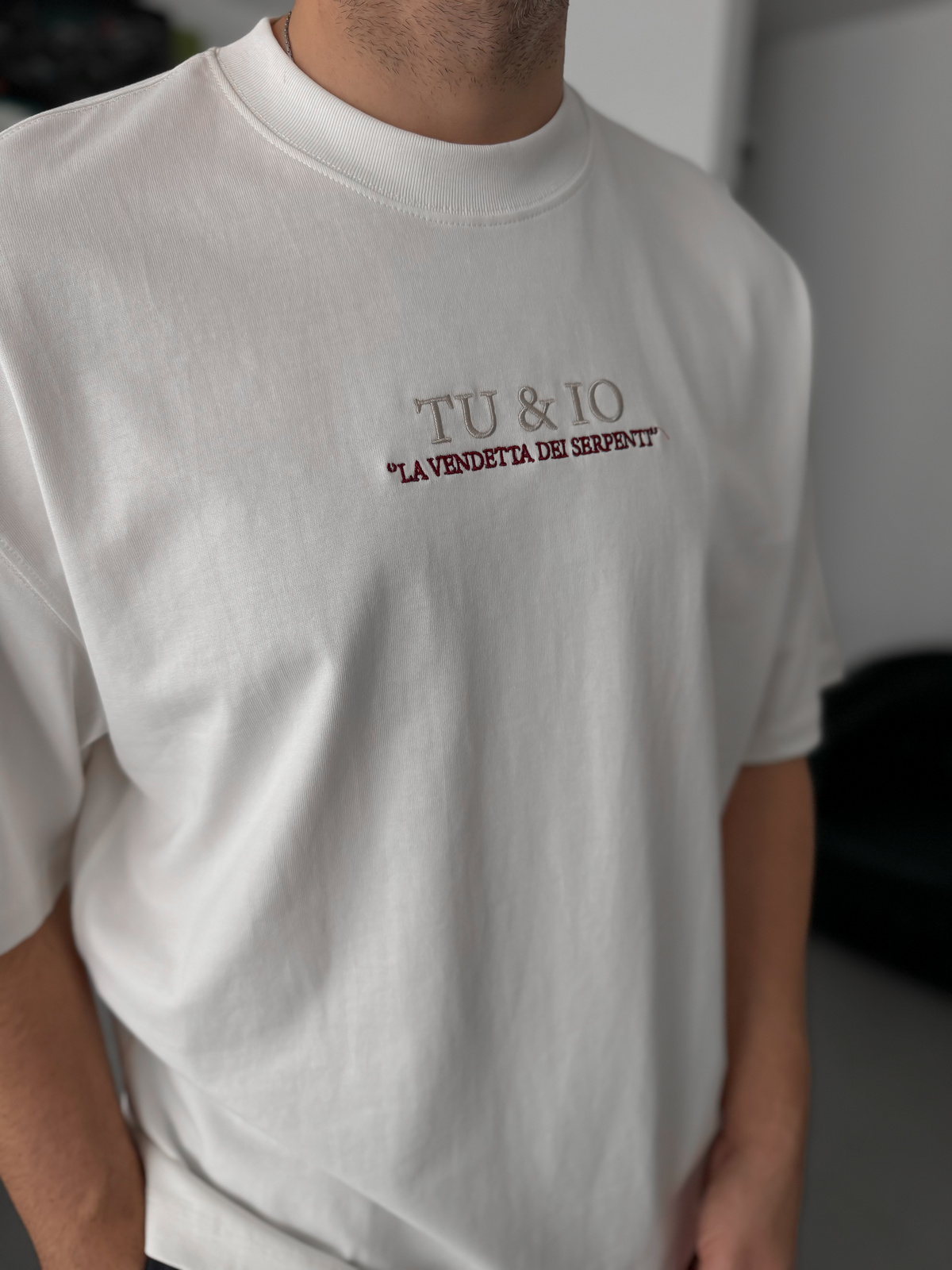 Beyaz Snake Baskılı T-Shirt TW-1042