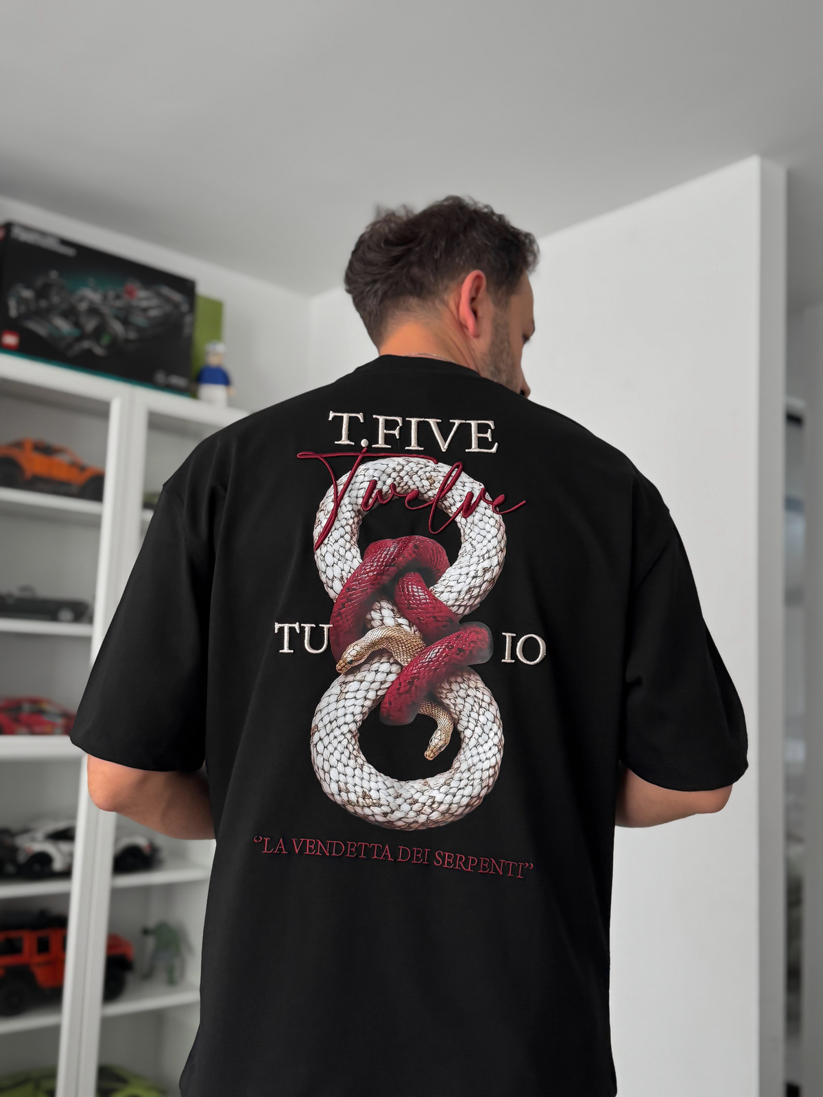 Siyah Snake Baskılı T-Shirt TW-1042