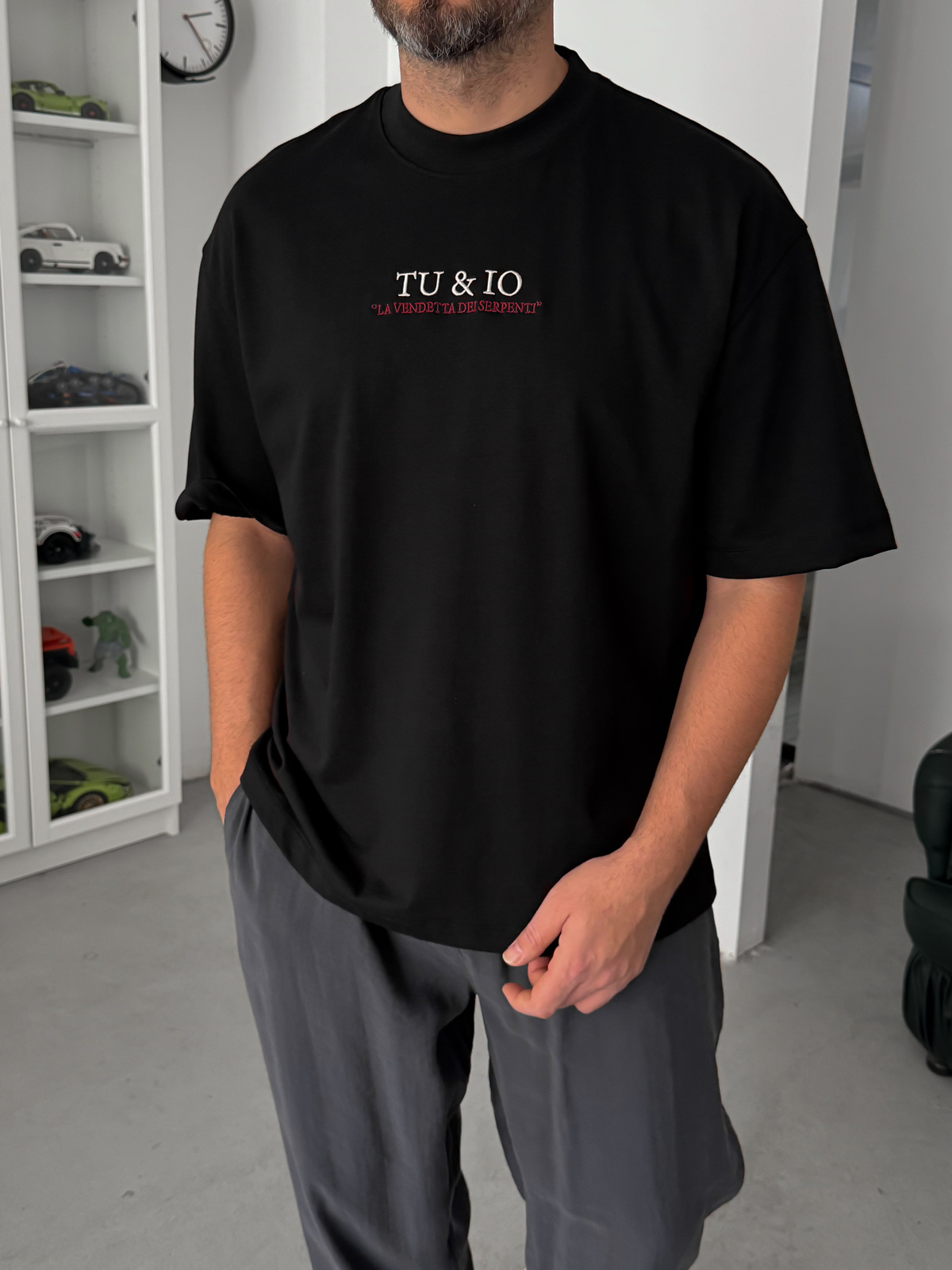 Siyah Snake Baskılı T-Shirt TW-1042