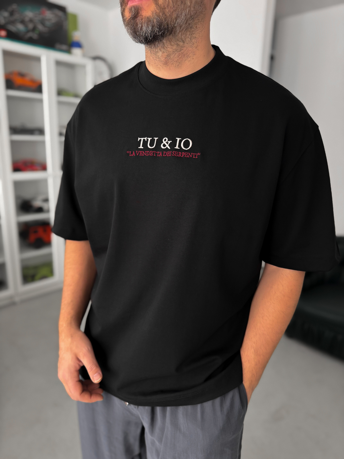 Siyah Snake Baskılı T-Shirt TW-1042