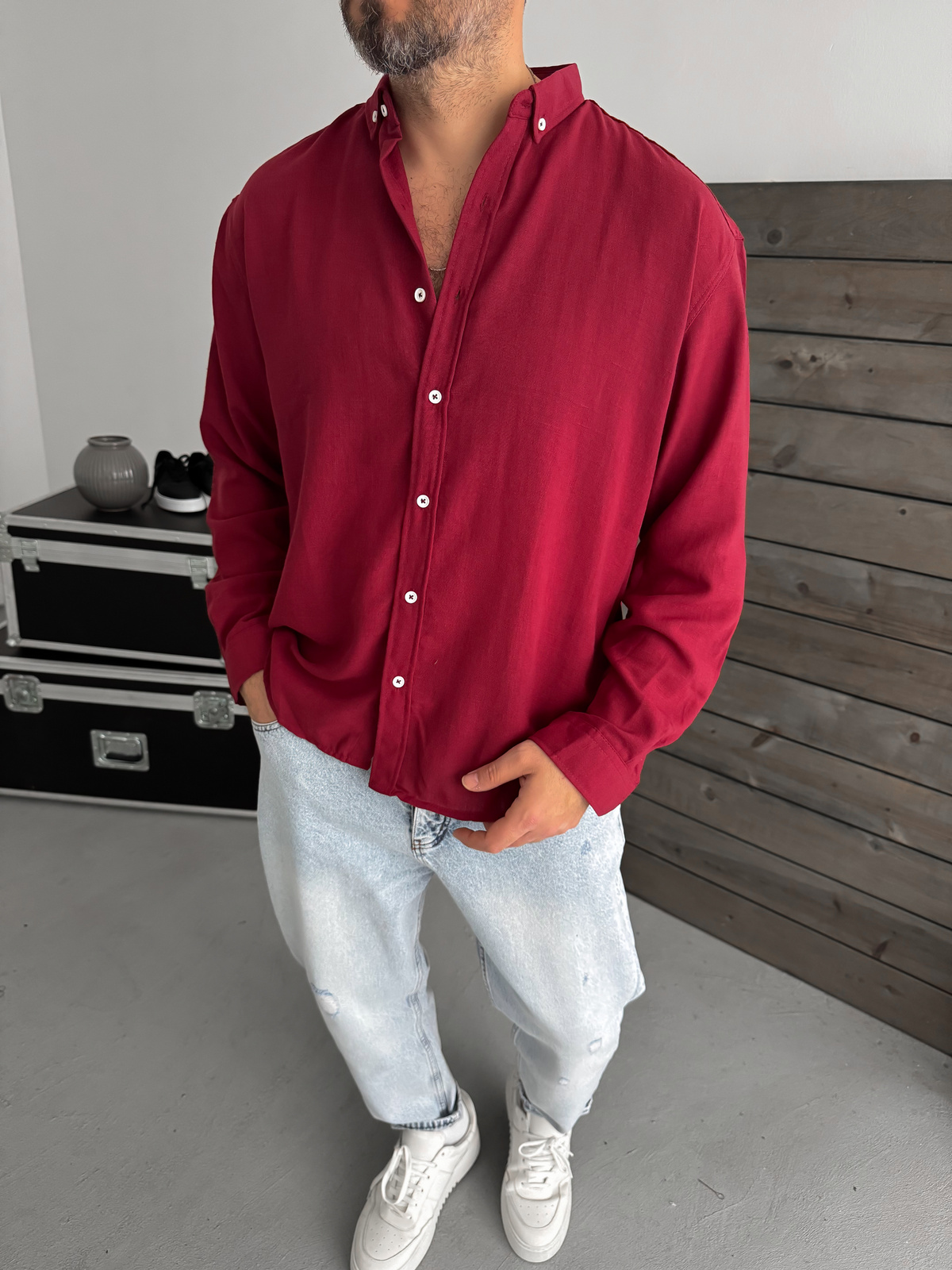 Bordo Basic Gömlek G-5138