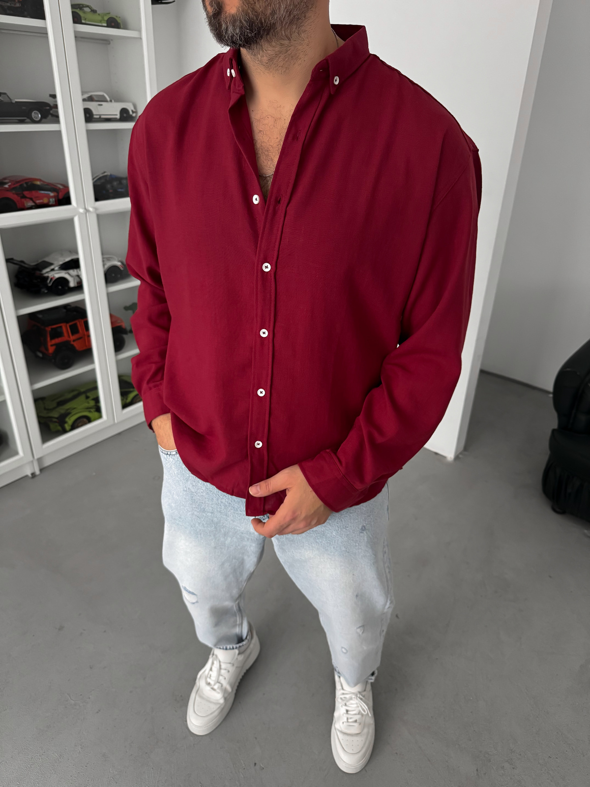 Bordo Basic Gömlek G-5138