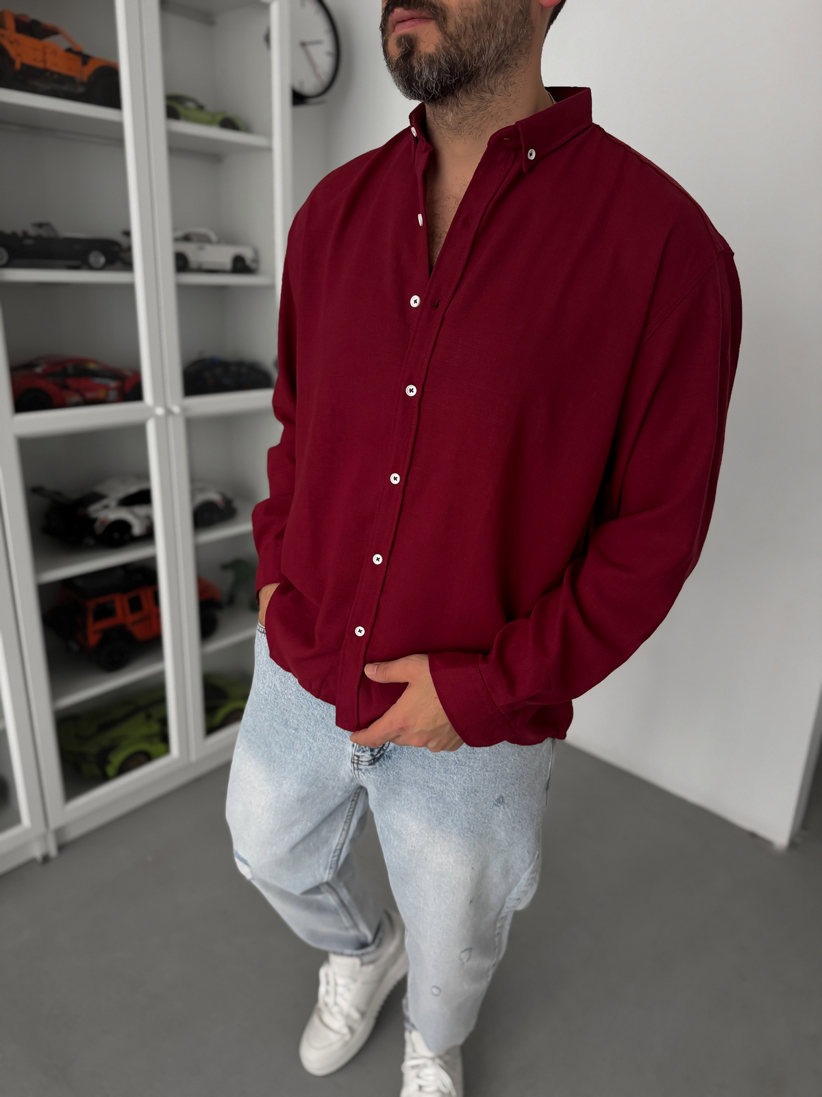 Bordo Basic Gömlek G-5138