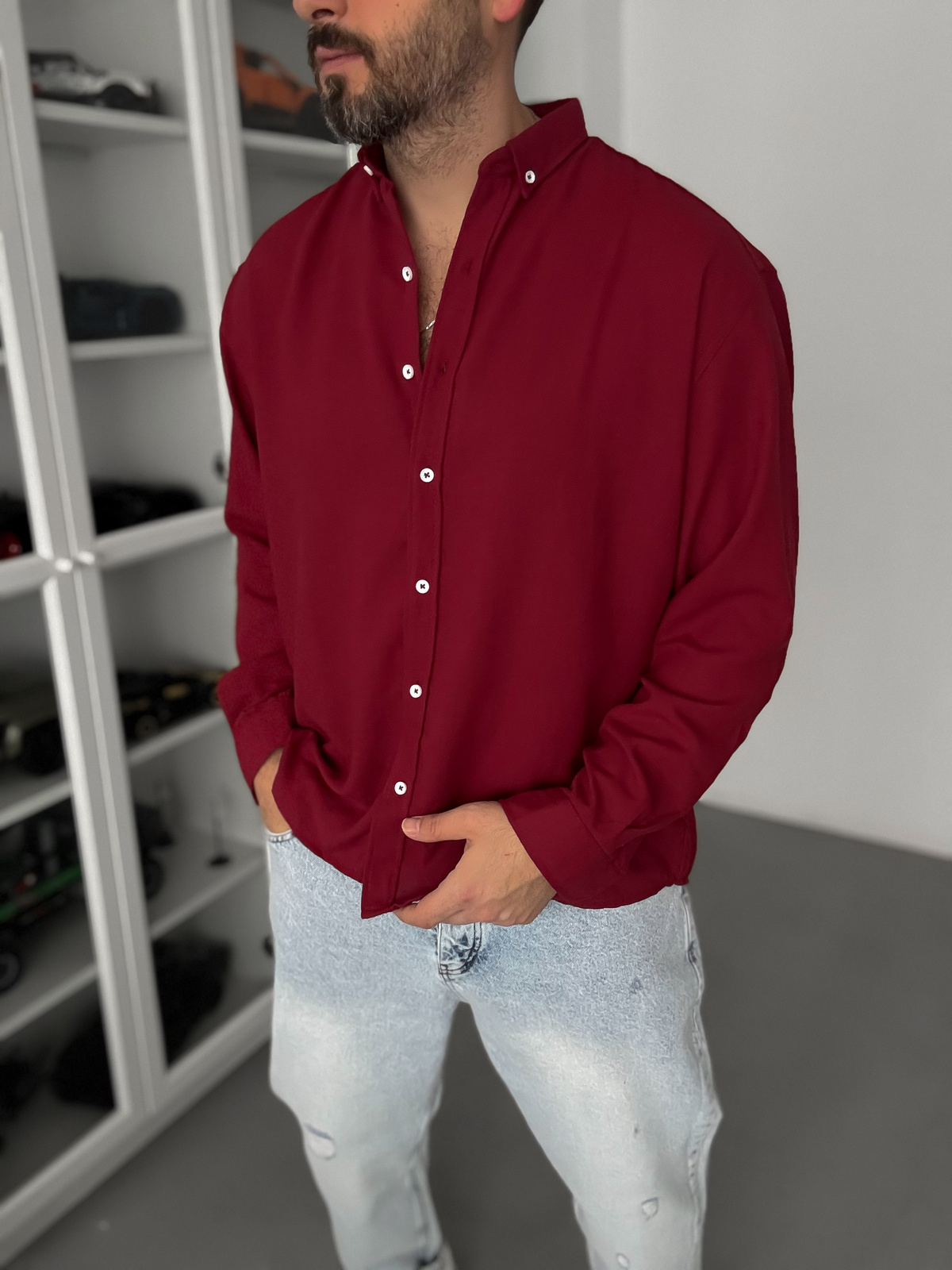 Bordo Basic Gömlek G-5138