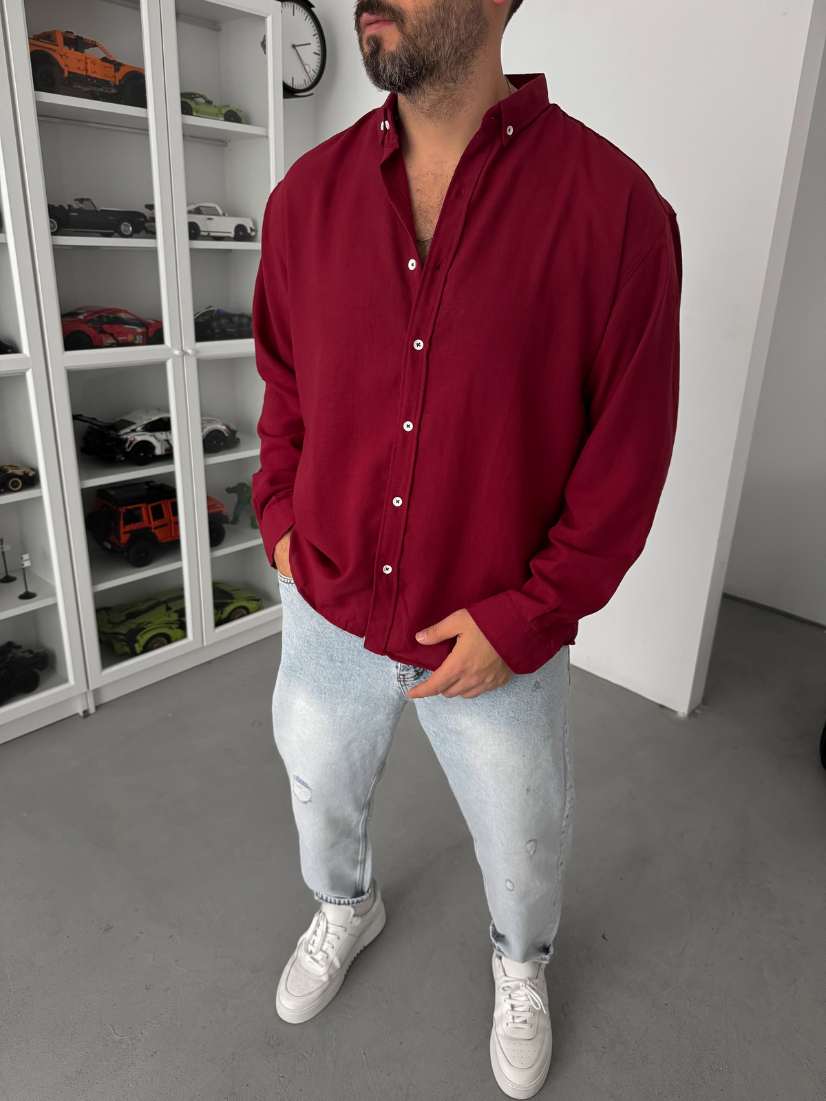 Bordo Basic Gömlek G-5138