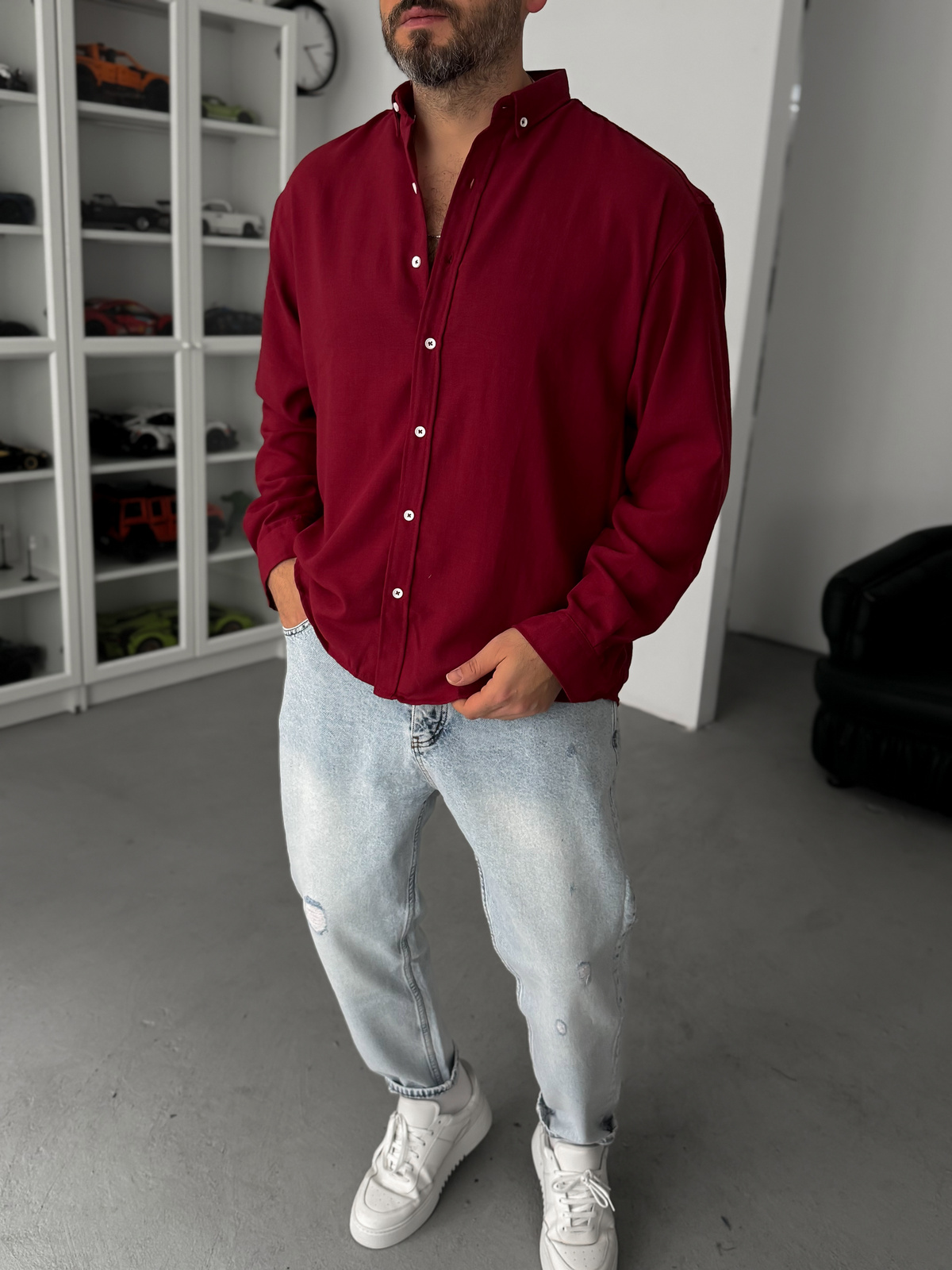 Bordo Basic Gömlek G-5138