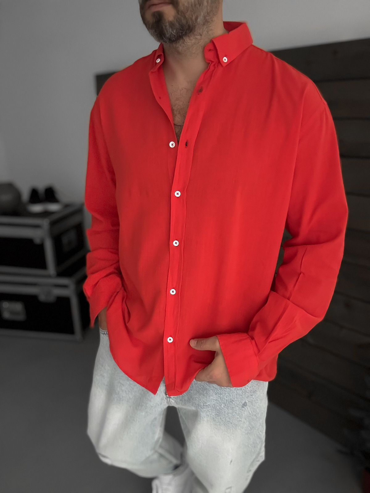 Kırmızı Fresh Kumaş Basic Gömlek G-5138/12