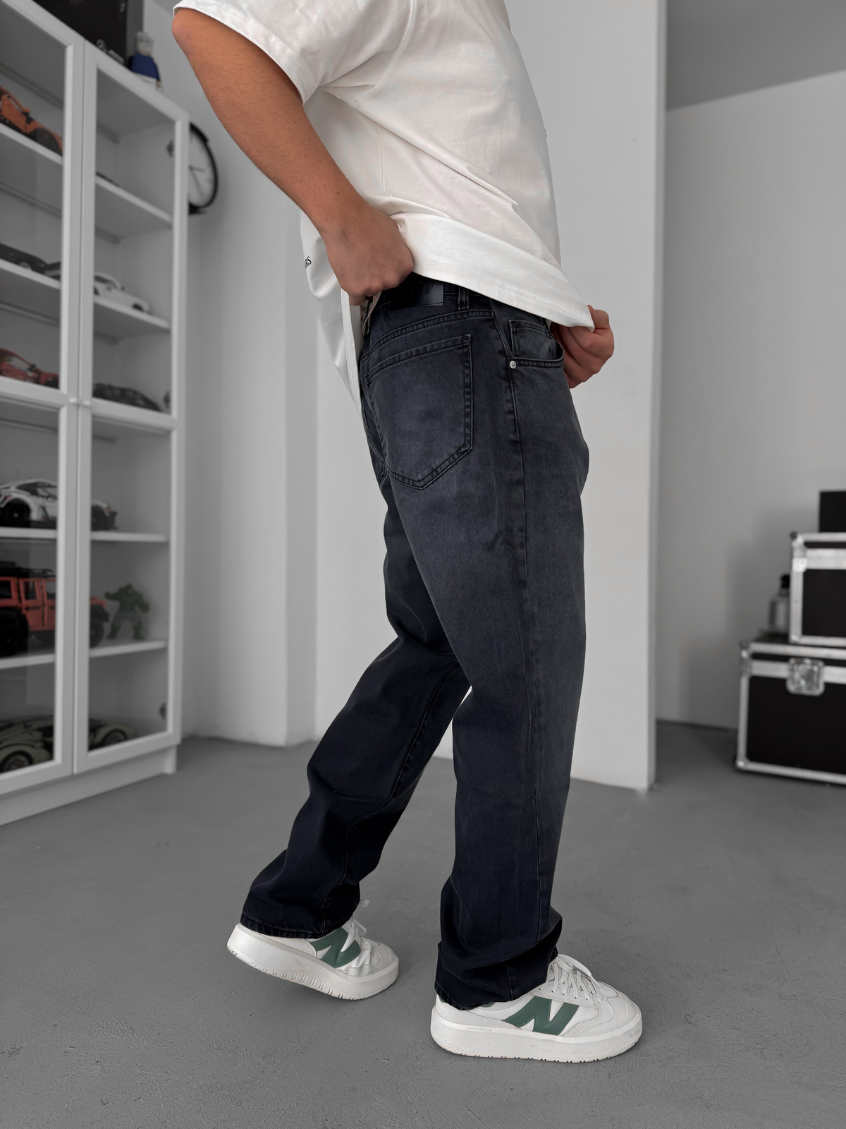 Antrasit Eskitme Baggy Jean GJ-17056/1