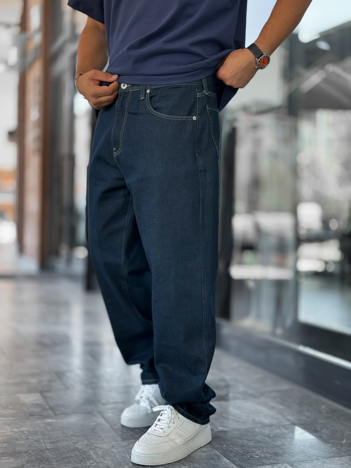 Koyu Mavi Basic Baggy Jean GJ-16969/16974