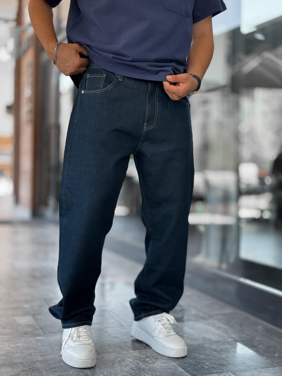 Koyu Mavi Basic Baggy Jean GJ-16969/16974