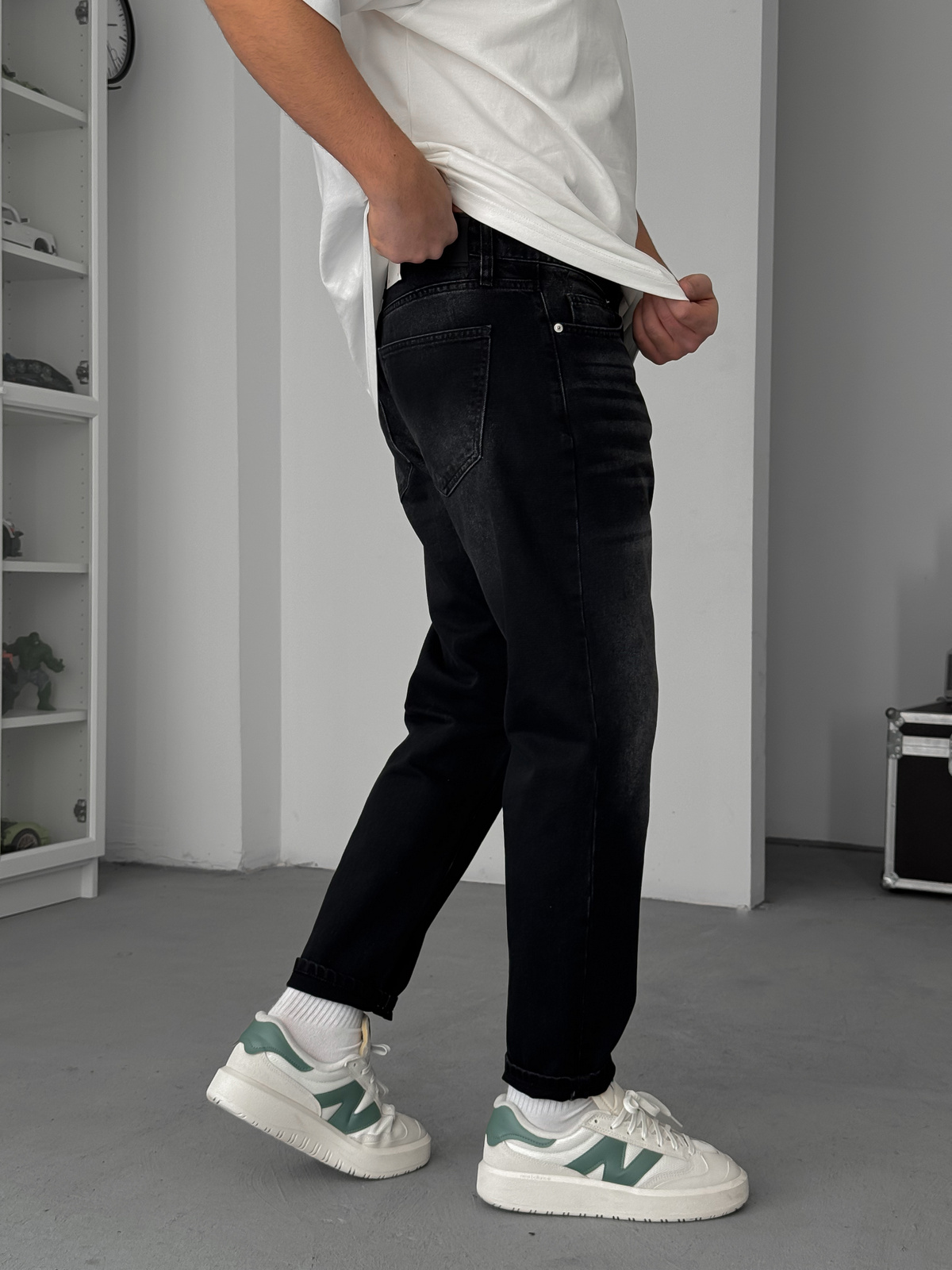 Siyah Efektli Boyfriend Jean GJ-17045/17082
