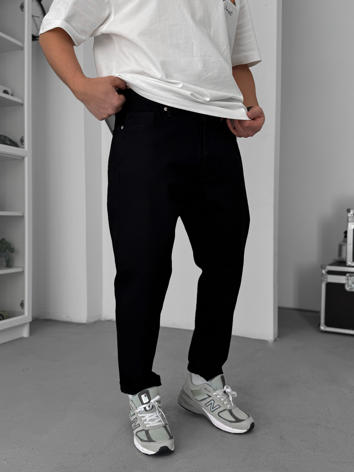 Siyah Basic Boyfriend Jean GJ-17082