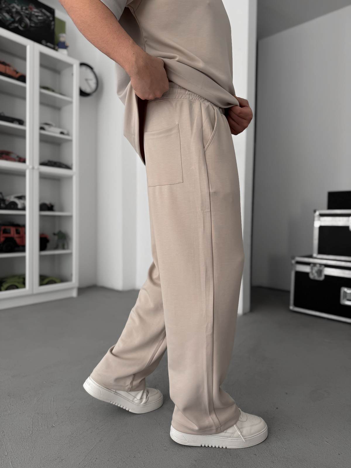 Bej Modal Kumaş Baggy Eşofman JJ-137