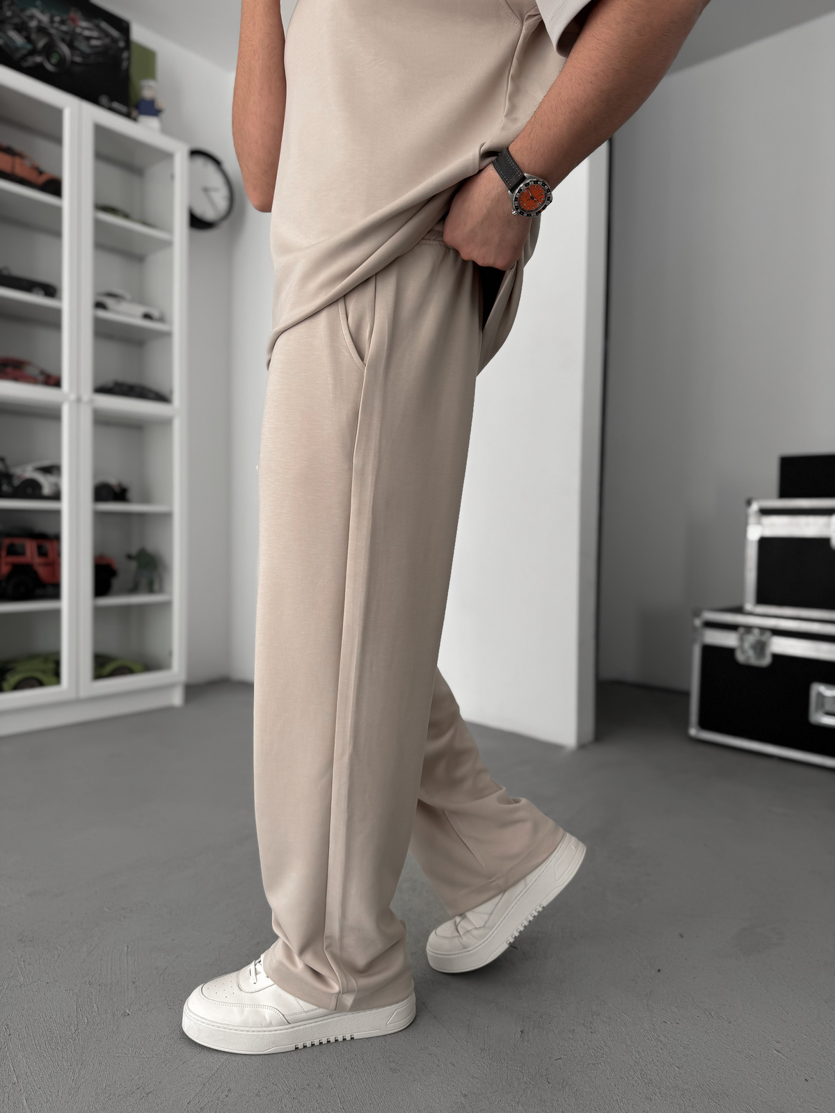 Bej Modal Kumaş Baggy Eşofman JJ-137